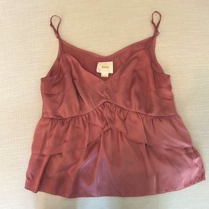 Maeve pink silk sleeveless blouse top